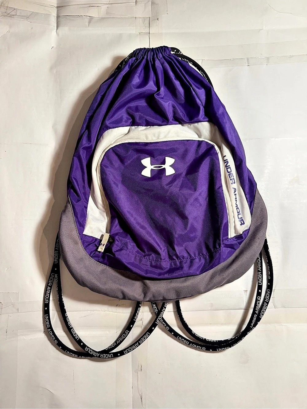 Under Armour Purple & Gray Drawstring Backpack